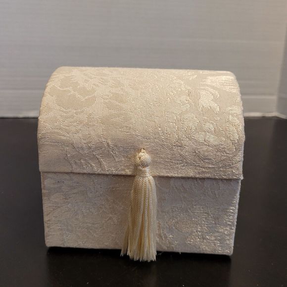 Vintage YOUR WORRY BOX Music Box, 3 Gold-Trim SPUN BLOWN GLASS ANGELS Fur Elise - Picture 7 of 8